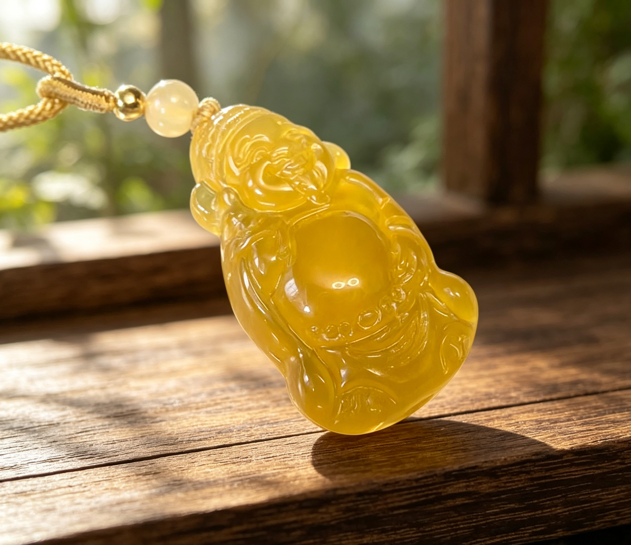 D118 Pendant Necklace: Yellow Abundance Icon